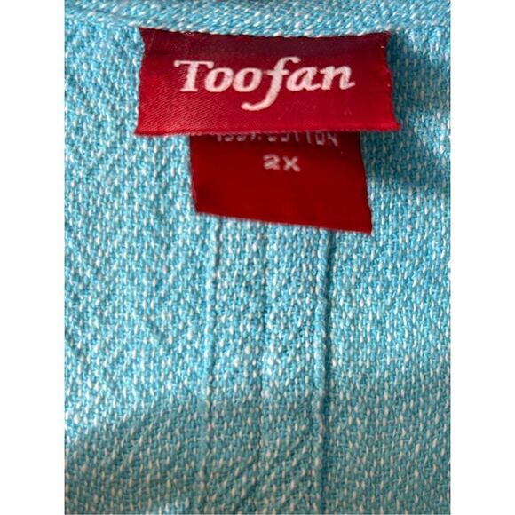 Toofan aqua blue 100% cotton tunic with pockets 2X - Picture 6 of 9